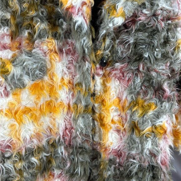 FREE PEOPLE PLAID CARDI FAUX FUR COAT NWT VARIOUS SIZES RARE - Picture 8 of 11